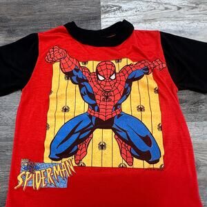 Vintage 1994‎ Wormser Spider Man Red Black Youth Boys 8 Marvel Comic T-Shirt